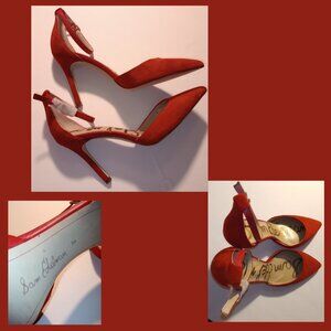 Sam Edelman Harlow Suede Red Heels Women's Size 8M